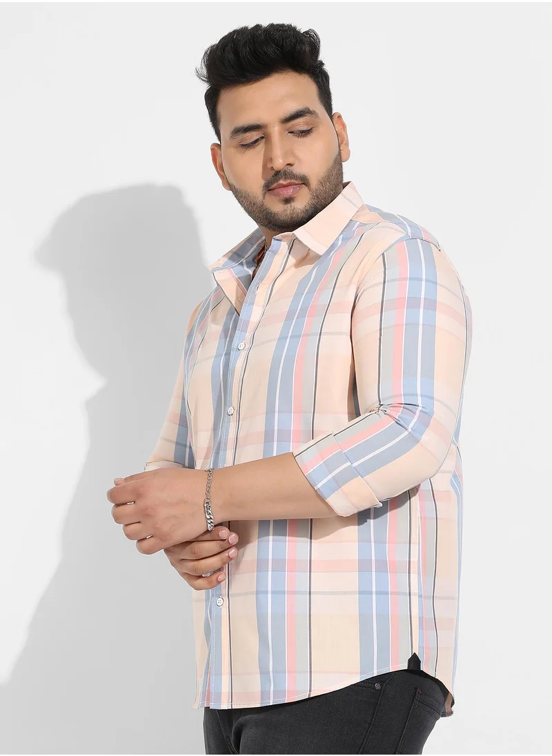 Instafab Plus Instafab Plus Men's Cotton Plaid Button Up Shirt