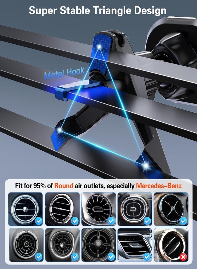 volport Magnetic Phone Mount for Car [Vent & Dashboard]: Strong Magnet Holder for Mercedes Benz Mini Cooper Round/Horizontal/Vertical Air Vent, for iPhone Samsung Big Heavy Cell Phone Case & Tablets - Image 2