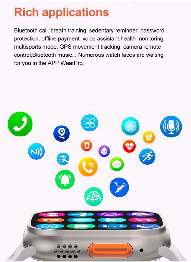 Generic DT8 Ultra Wear Pro Smart Watch Sport Version 2.0 Inch HD Full Screen Wireless Charging  - Image 4