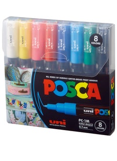 Uni Mitsubishi Uni Mitsubishi Pencil Posca Paint Marker Pen PC-1M Extra Fine 0.7 mm 8 Colors  - Image 2