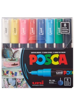 Uni Mitsubishi Uni Mitsubishi Pencil Posca Paint Marker Pen PC-1M Extra Fine 0.7 mm 8 Colors  - Image 1