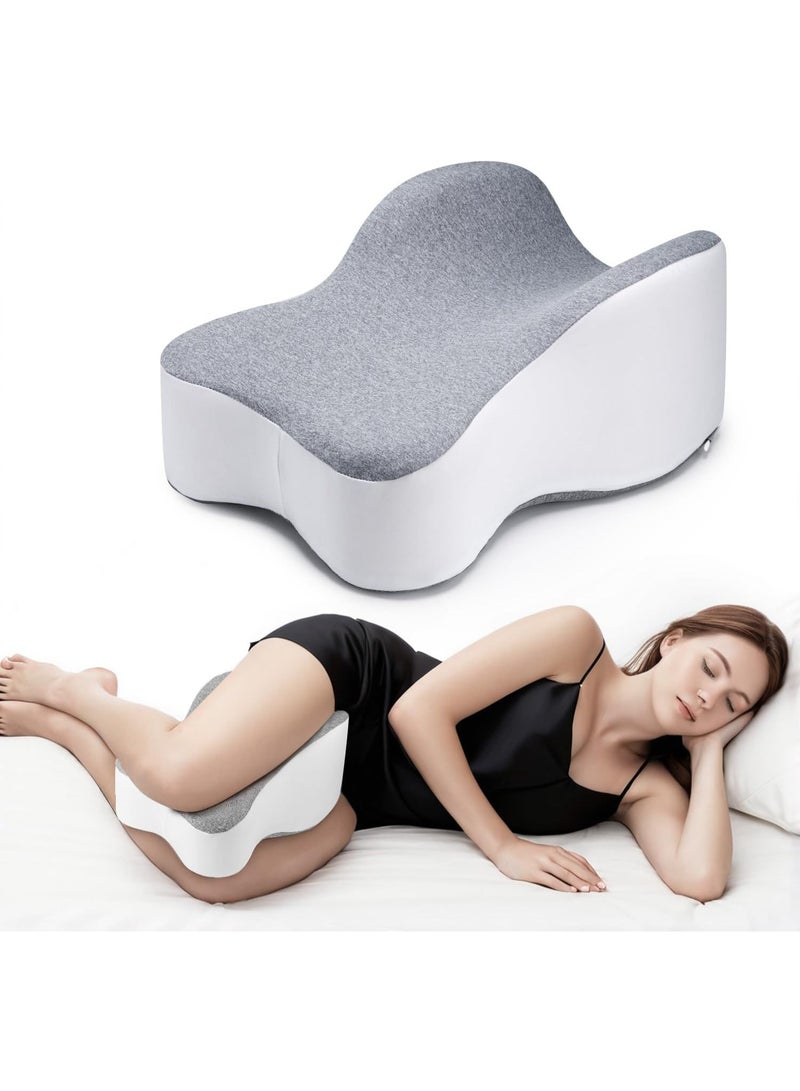 Long Knee Pillow for Side Sleeper Fully Support Thighs and Knees for Sciatica, Back, HIPS, Knees, Joints Pain Relief - Leg Pillow for Sleeping Between Legs Aligns Spine & Relieves Pressure-Large,Gray - Image 1