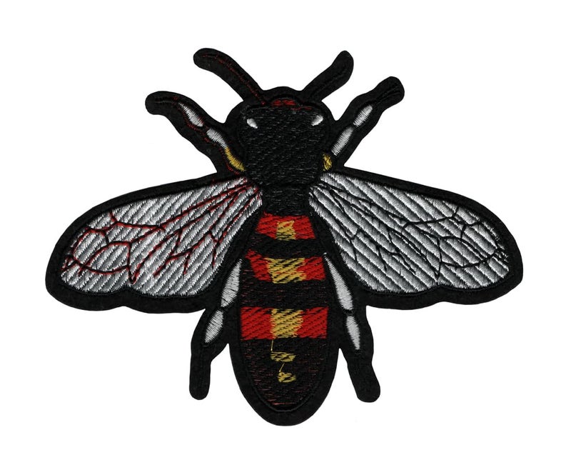 Generic Bee (Insect) Applique Embroidered Sew-on Patch ; Size: 16cm x 12.5cm for Jackets, Bags, T-Shirts, Jeans, Outdoor Clothing ; Imported from Malaysia (1 Piece). (Code: M-67)  - Image 1