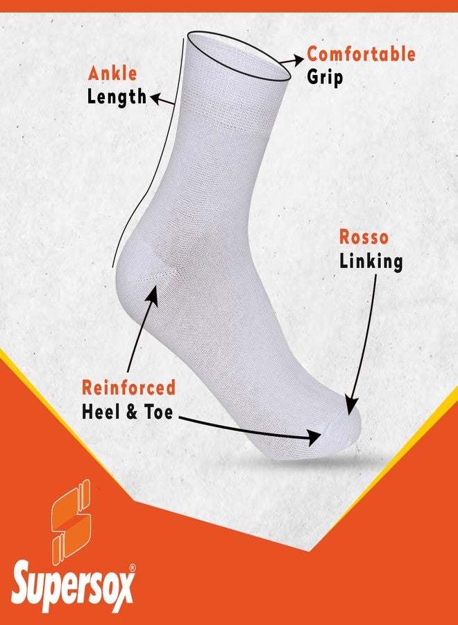 Supersox Ankle School Uniform Socks for Kids, Made with Breathable, Anti Odour & Moisture Absorbent Combed Cotton with a Extra Durable Welt, Ideal For All Day Wear (Pack Of 5), With Organizer - Image 3