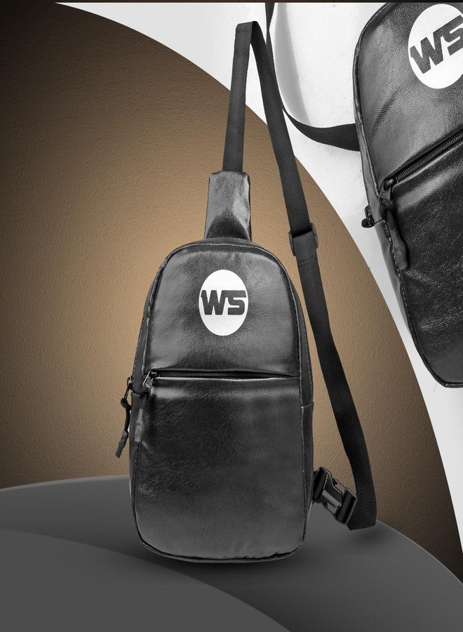 WORLD STAR CHEST BAG SHOULDER BAG MESSENGER SPORTS BACKPACK WATER RESISTANT USB CHARGING PORT SHOULDER SLING BAG (DARK BROWN) - Image 3