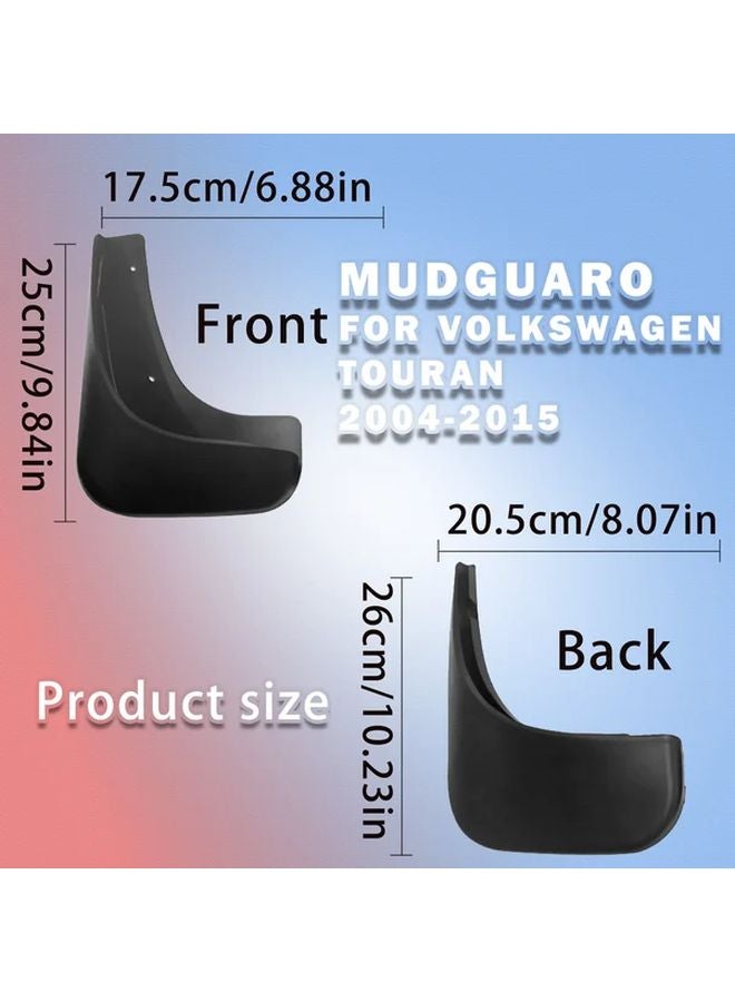 Black Mudguards Set For Volkswagen Touran 2004 2015 Front Rear Wheel Protection - Image 3