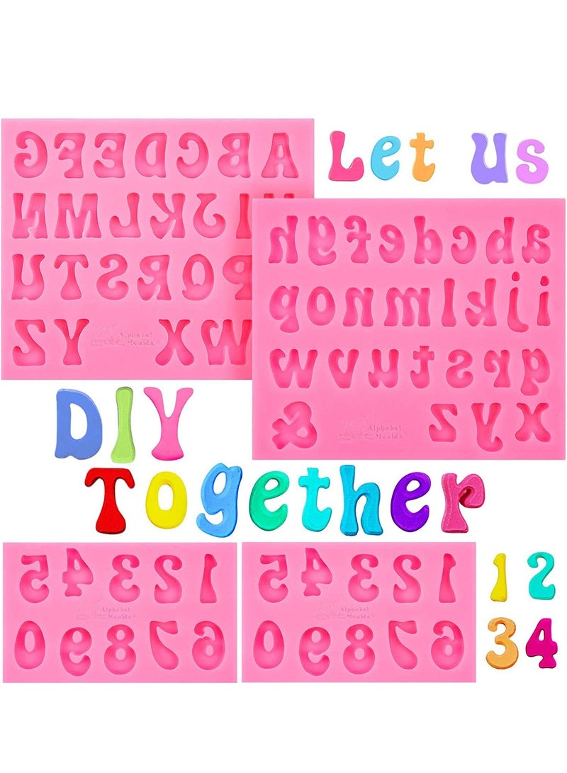 Excefore Letters Molds and Numbers Molds, Silicone Fondant Mold Chocolate Molds, Lowercase Uppercase 0-9 Number Handmade Soap Moulds Ice Cube Tray Silicone Mold - Image 1