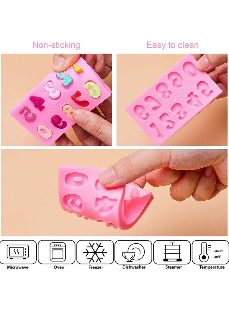 Excefore Letters Molds and Numbers Molds, Silicone Fondant Mold Chocolate Molds, Lowercase Uppercase 0-9 Number Handmade Soap Moulds Ice Cube Tray Silicone Mold - Image 4