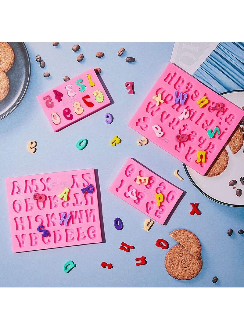 Excefore Letters Molds and Numbers Molds, Silicone Fondant Mold Chocolate Molds, Lowercase Uppercase 0-9 Number Handmade Soap Moulds Ice Cube Tray Silicone Mold - Image 3