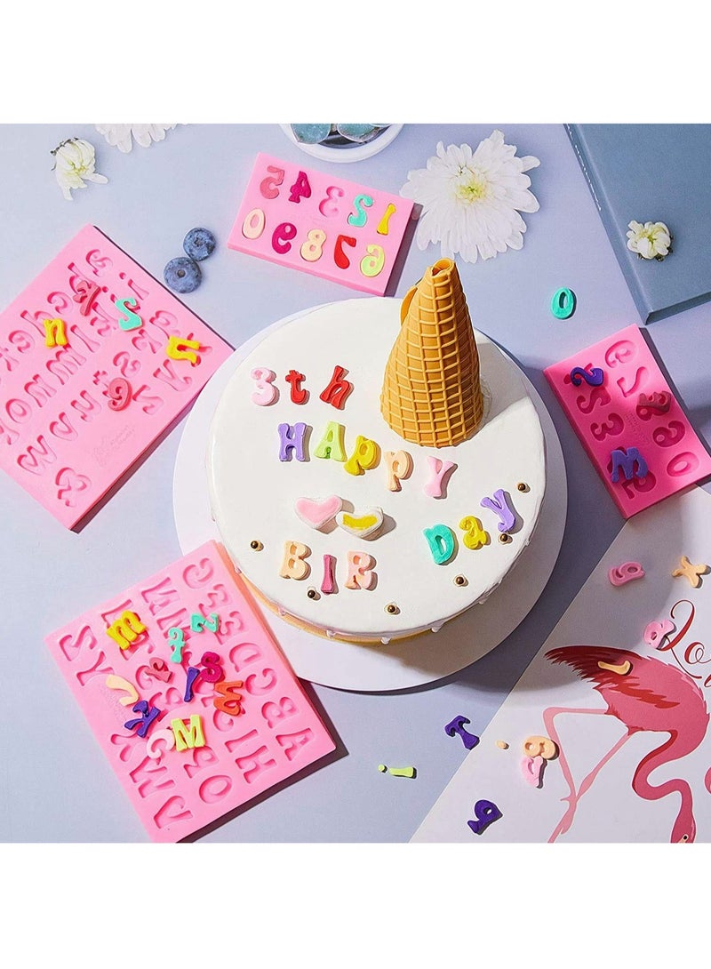 Excefore Letters Molds and Numbers Molds, Silicone Fondant Mold Chocolate Molds, Lowercase Uppercase 0-9 Number Handmade Soap Moulds Ice Cube Tray Silicone Mold - Image 2