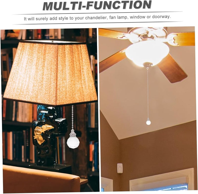 2Pcs Transparent Fan Pull Chain Light Pendants For Ceiling Decor Accessories - Image 5