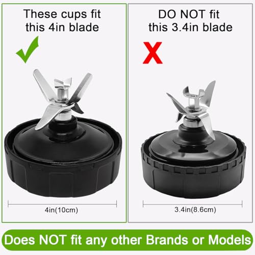 Kaluly Blender Cups Replacement for Ninja, 24oz & 18oz Smoothie Blender Cups with Lids Compatible with Ninja Auto-iQ BN401 BN751 BN800 BN801 BL450 BL456 BL480 BL481 BL482 BL642 BL682 SS101 SS151 SS351 SS401 - Image 2