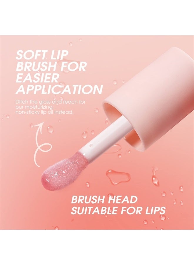 Mrettick Plumping Lip Oil 4 Packs Hydrating Lip Glow Oil Fruit Extract Lip Gloss Moisturizing Lip Balm and Tinting for Dry Lips - Image 2