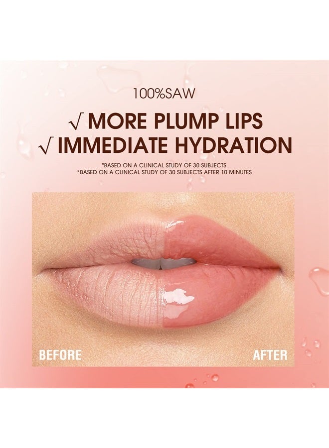 Mrettick Plumping Lip Oil 4 Packs Hydrating Lip Glow Oil Fruit Extract Lip Gloss Moisturizing Lip Balm and Tinting for Dry Lips - Image 4