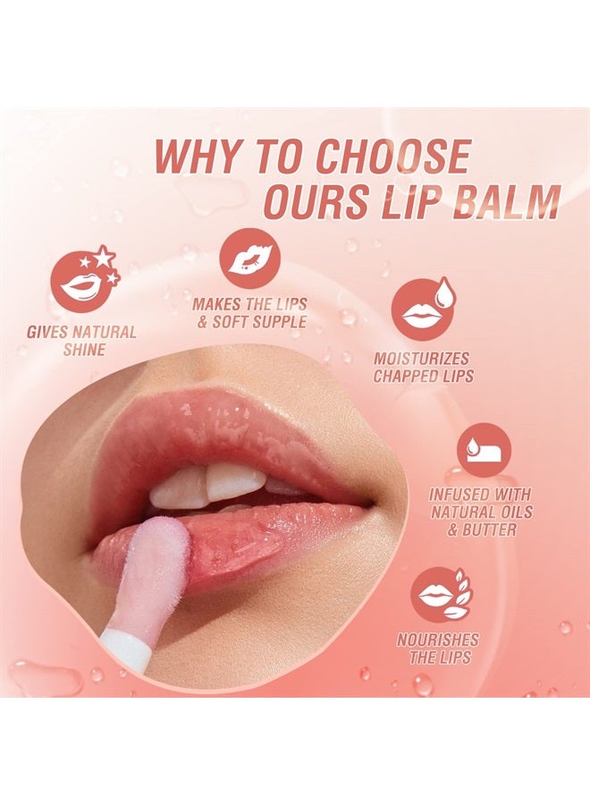 Mrettick Plumping Lip Oil 4 Packs Hydrating Lip Glow Oil Fruit Extract Lip Gloss Moisturizing Lip Balm and Tinting for Dry Lips - Image 3