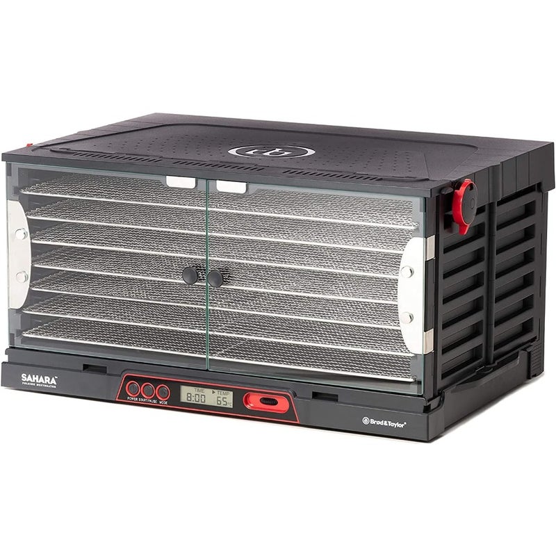 Sahara Foldable Food Dehydrator 7 Stainless Steel Shelves 2x99-Hour Timer with Auto Shut-Off Air-Recirculation System for Faster Drying Includes Dehydration Guide Electric 1.2 m Drying Area Black - Image 3
