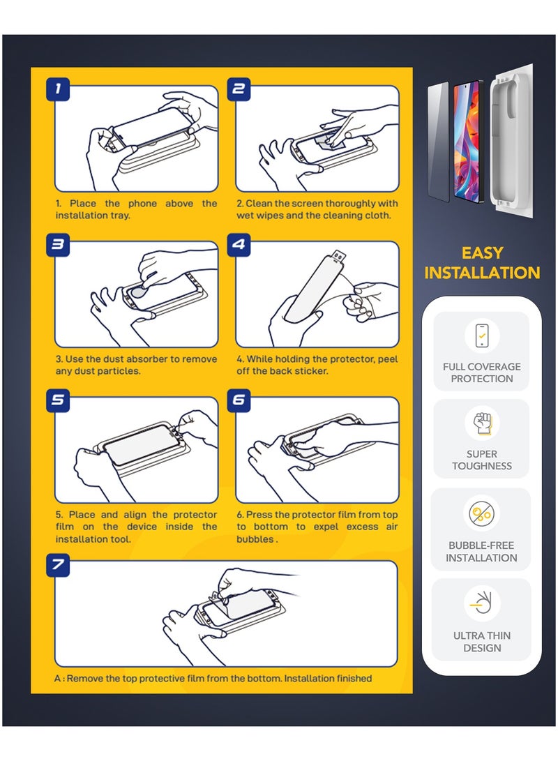 Remson Elite Guard Pro Tempered Glass Screen Protector HD Clear 9H Hardness Full Coverage with Installation Tool Kit compatible for Samsung Galaxy S25 Ultra 6.8 inch - Image 4