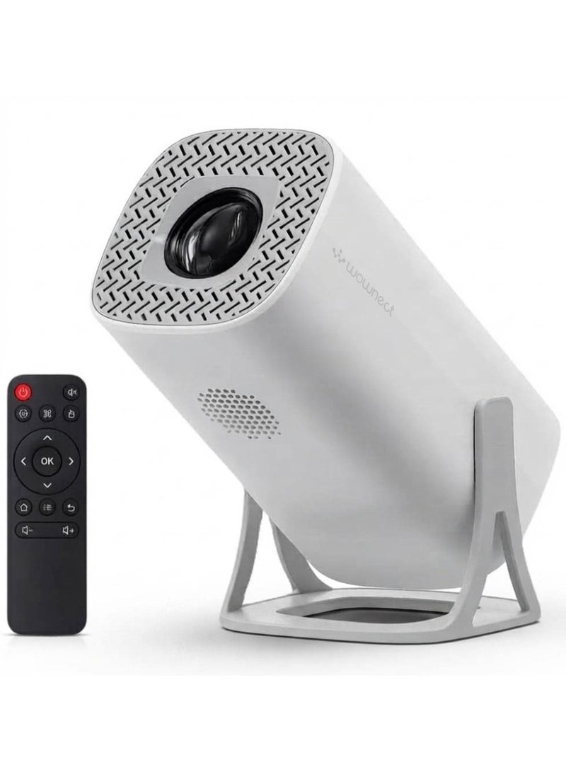وونكت Mini Projector, 120 ANSI Brightness, Android 11, 1GB RAM 8GB Storage, WiFi and Bluetooth 5.4, Auto Keystone, Up to 120-Inch Projection, Portable Home Cinema Projector, White S40 White - Image 1