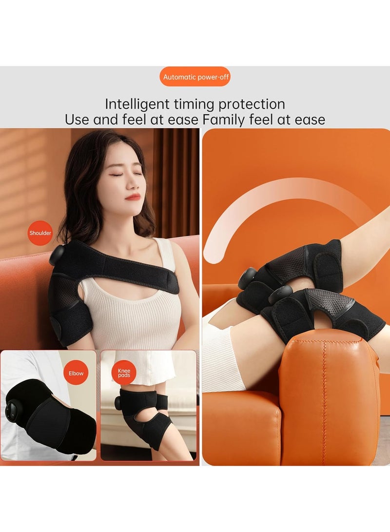 DubaiGallery USB Rechargeable Intelligent Knee Massager with Heat Relax, 6-Level Temperature Control & 3-Mode Massage, Winter Warmth & Relaxation, Black, Ergonomic Design for Full-Body Comfort - Image 4