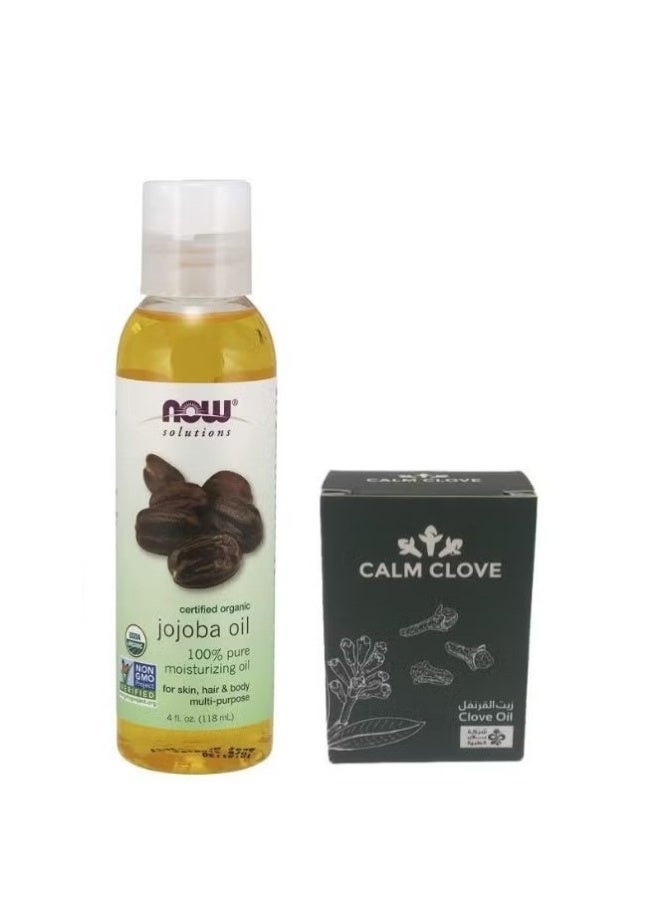 now Jojoba Oil 118ml + Calm Clove , Clove Oil 10 Ml - Image 1