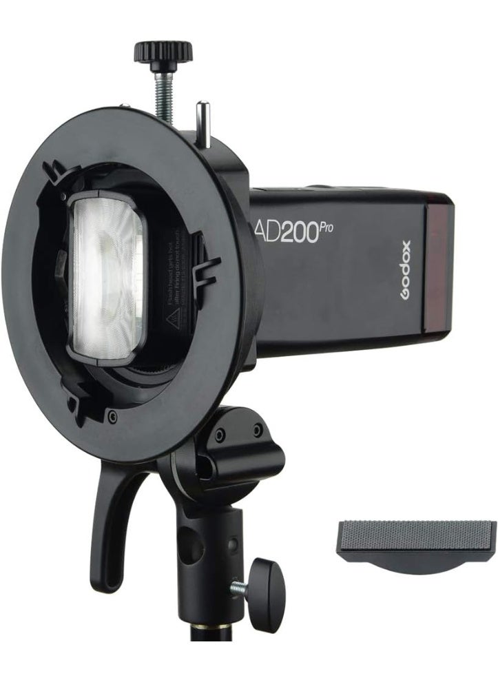 جودوكس حامل فلاش S2 من نوع S، حامل Bowens لـ Godox V1 وV1Pro وV100 وAD200 وAD200ProII وAD300Pro وAD400Pro وAD400ProII وV860II وTT685 وTT600 وTT350، مع تحكم دقيق في الإمالة وفتحة تثبيت المظلة - Image 3