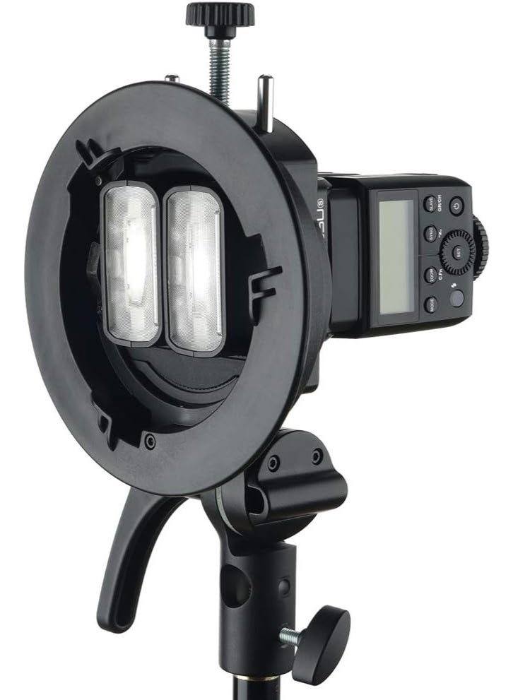 جودوكس حامل فلاش S2 من نوع S، حامل Bowens لـ Godox V1 وV1Pro وV100 وAD200 وAD200ProII وAD300Pro وAD400Pro وAD400ProII وV860II وTT685 وTT600 وTT350، مع تحكم دقيق في الإمالة وفتحة تثبيت المظلة - Image 5