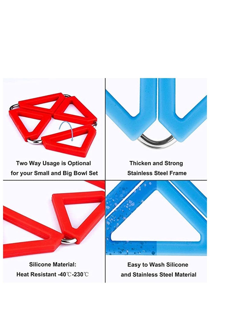 Y&D Silicone Stainless Multifuntion Trivet Mat Set of 4, Heat Resistant Washable Kitchen Table Mats Bowl Mats, Dish Placemats, and Drink Coasters  - Image 4