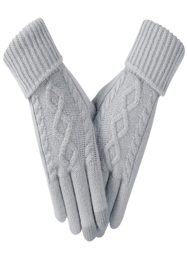 Tavaleu Womens Winter Gloves - Gloves for Women Cold Weather, Warm Touch Screen Fleece Lined Gloves, Elastic Cuff Knit Gloves - Image 1
