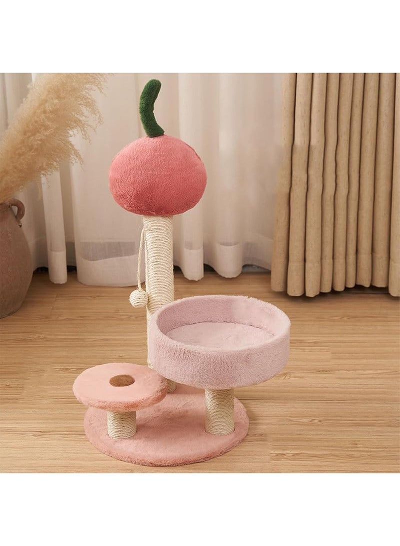LIMOS Cat Scratching Post Tall Sisal Cactus Cat Scratcher with 3 Different Height Poles and Hanging Ball - Image 1