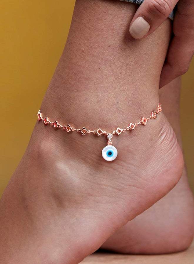 مينوتيا خلخال مينوتيا مطلي بالذهب الوردي بتصميم سلسلة للنساء والفتيات_MNT0392RD_RG - Image 4