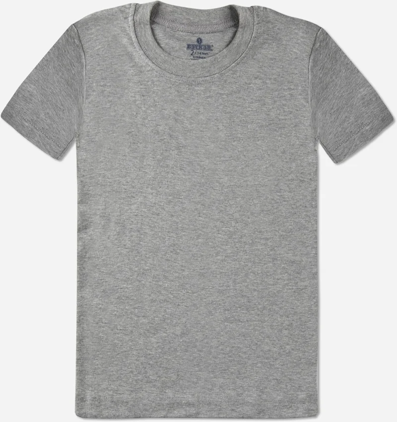 Baykar Boy Cotton Zero Collar Undershirt T-Shirt 3-Pack Gray Melange