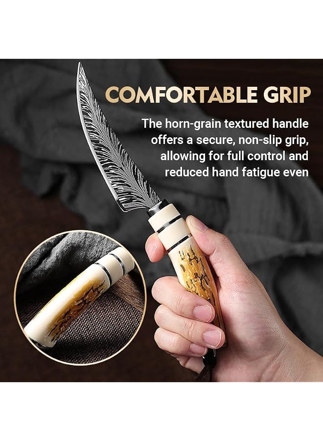 S-TOP Sharp Curved Blade Boning Knife Set with Gift Box - Super Sharp Stainless Steel japanese Boning Knife, with Ergonomic Handle, Brisket Trimming Knife for BBQ, Camping, Outdoor Survival - Image 3