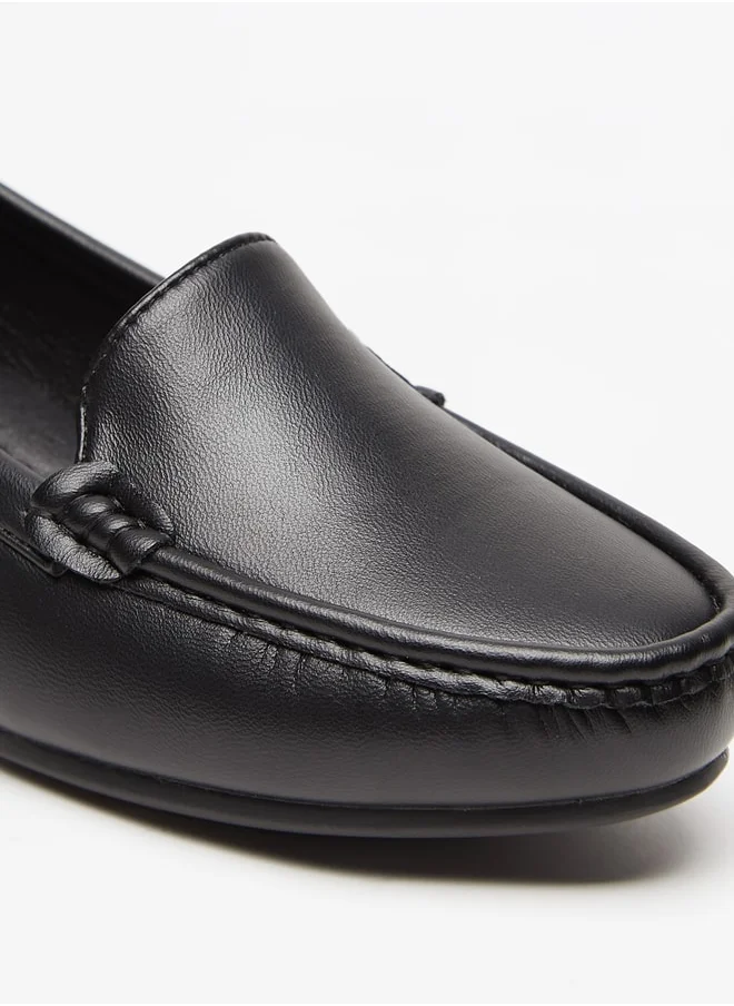 لو كونفورت Women'S Solid Slip-On Block-Heeled Loafers