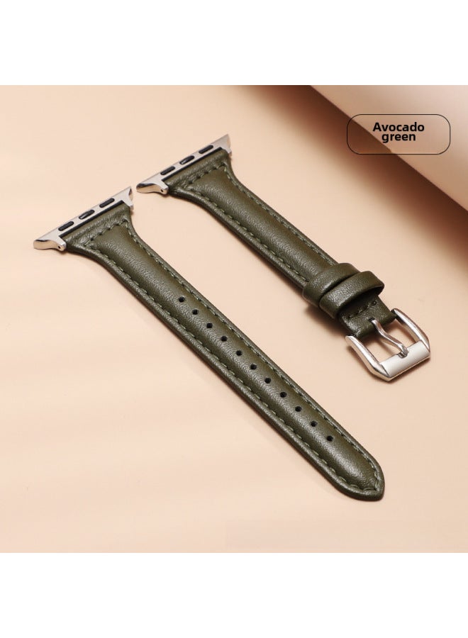 Suitable For Apple Apple Watch7/6/se/5 Small Waist Leather Strap Iwatch4/3 Watch Strap New - Image 1