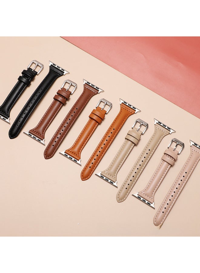 Suitable For Apple Apple Watch7/6/se/5 Small Waist Leather Strap Iwatch4/3 Watch Strap New - Image 4