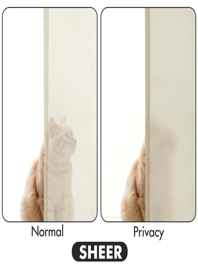 ميولي ستائر ميولي الشفافة بلون كريمي بيج، تسمح بدخول الضوء، بطول 84 بوصة، غير شفافة، شبه شفافة، ستائر نوافذ لتصفية الضوء، مناسبة لغرفة المعيشة وغرفة النوم، طقم من قطعتين - Image 4