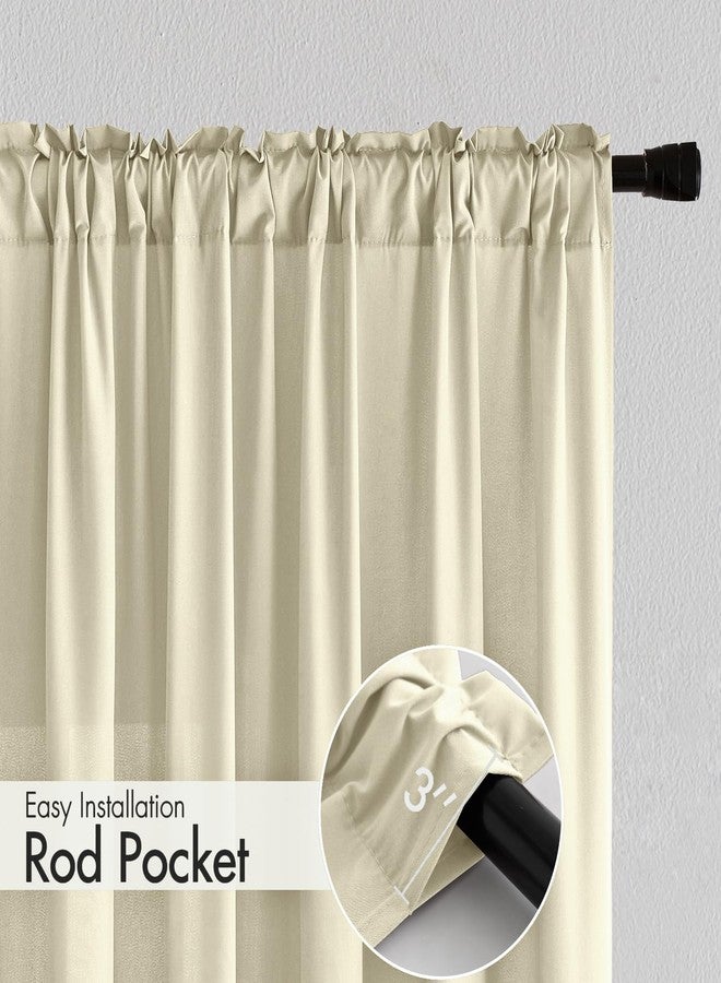 ميولي ستائر ميولي الشفافة بلون كريمي بيج، تسمح بدخول الضوء، بطول 84 بوصة، غير شفافة، شبه شفافة، ستائر نوافذ لتصفية الضوء، مناسبة لغرفة المعيشة وغرفة النوم، طقم من قطعتين - Image 5