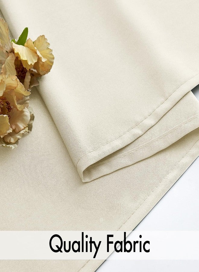 ميولي ستائر ميولي الشفافة بلون كريمي بيج، تسمح بدخول الضوء، بطول 84 بوصة، غير شفافة، شبه شفافة، ستائر نوافذ لتصفية الضوء، مناسبة لغرفة المعيشة وغرفة النوم، طقم من قطعتين - Image 3