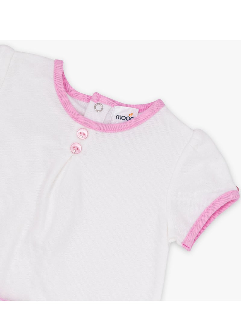 MOON 100% Cotton Top & Bloomer 0-3M Pink - Pink Stripes - Image 2
