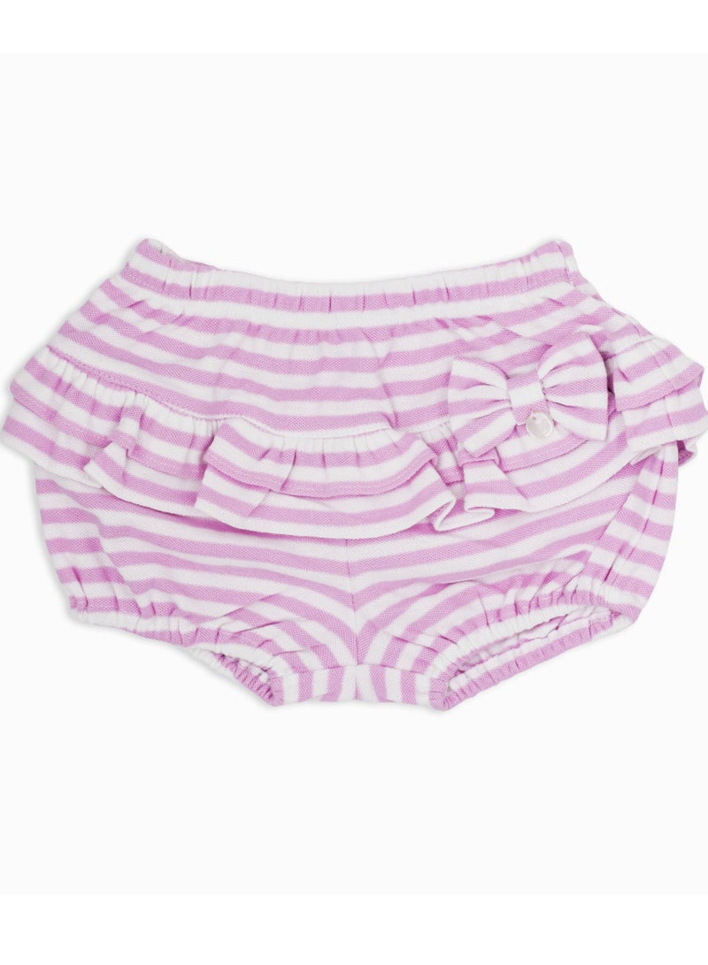 MOON 100% Cotton Top & Bloomer 0-3M Pink - Pink Stripes - Image 3
