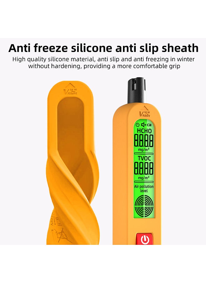 BSIDE Household Air Quality Detector Multifunctional Semiconductor Sensor TVOC HCHO Tester Backlit Display Type-C Charging Interface with Silicone Protective Cover  - Image 5