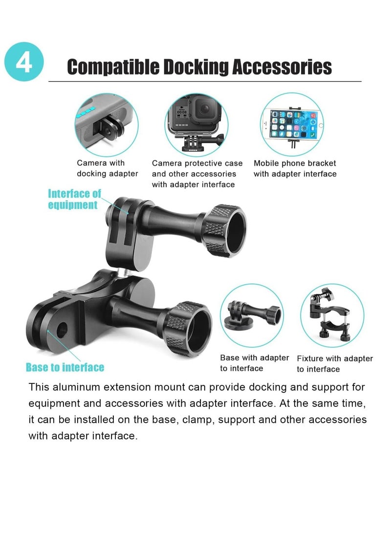 Y&D - Aluminum Ball Handlebar Mount 360 Rotation and Lock Any Direction, Shock-Resistant Compatible with Max Hero 9 8 DJI OSMO Action Camera - Image 1