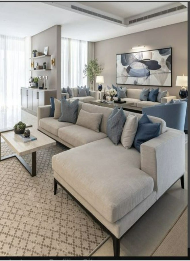 HODGE - Harmony Corner Sofa Off-White - 300x180x85 cm - Image 1