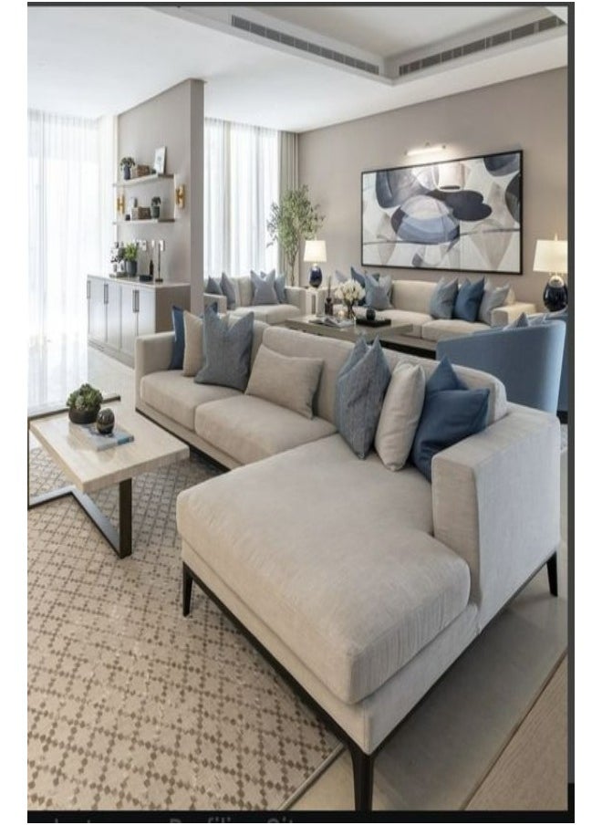 HODGE - Harmony Corner Sofa Off-White - 300x180x85 cm - Image 1