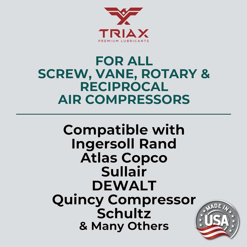 TRIAX Kompressor MV 46 SAE 20, Full Synthetic, Multi-Vis Air Compressor Oil | for Rotary, Vane, Screw, and Reciprocal | Commercial Grade | High Temp | Non-Detergent (1 Gallon) - Image 3