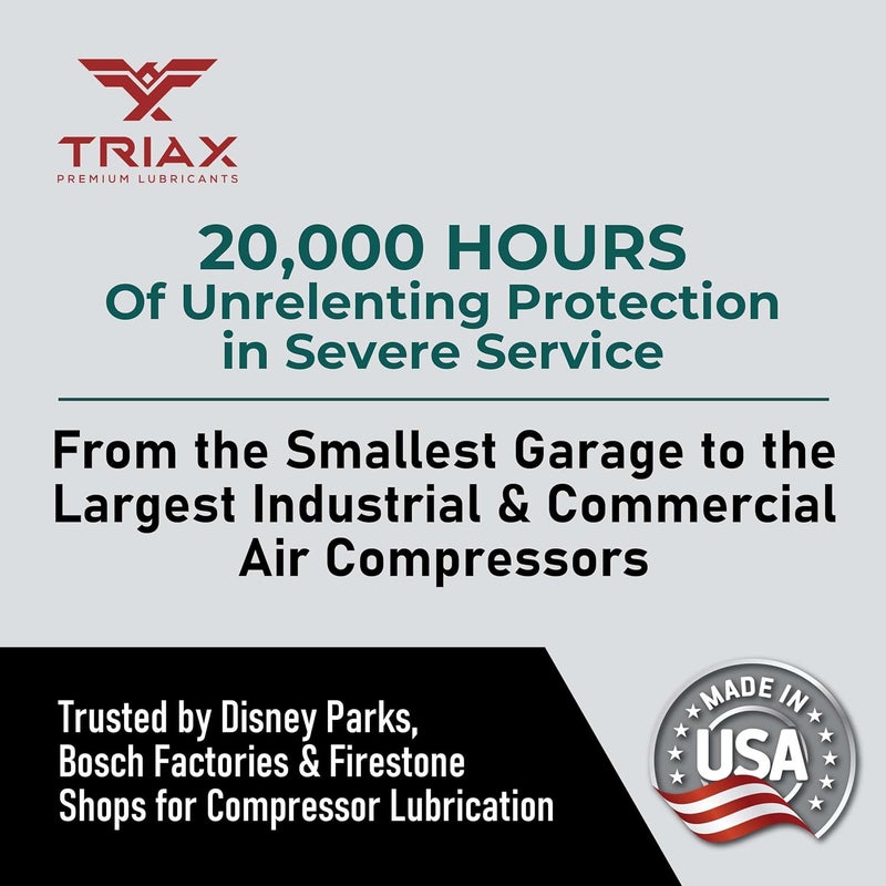 TRIAX Kompressor MV 46 SAE 20, Full Synthetic, Multi-Vis Air Compressor Oil | for Rotary, Vane, Screw, and Reciprocal | Commercial Grade | High Temp | Non-Detergent (1 Gallon) - Image 4