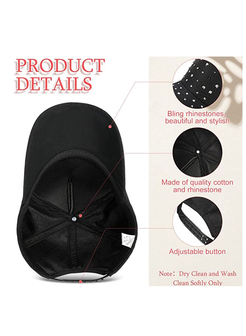 SYOSI Rhinestone Baseball Cap, Womens Bling Cap, Summer Breathable Sunscreen Hat, Men Sequins Casual Sports Cap, Men and Women Duck Tongue Hat Casquette Adjustable,  Gifts for Women 4 Pcs  - Image 5