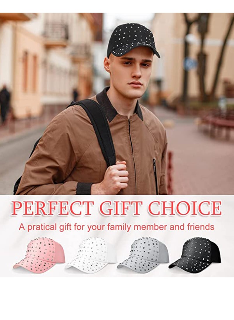 SYOSI Rhinestone Baseball Cap, Womens Bling Cap, Summer Breathable Sunscreen Hat, Men Sequins Casual Sports Cap, Men and Women Duck Tongue Hat Casquette Adjustable,  Gifts for Women 4 Pcs  - Image 2