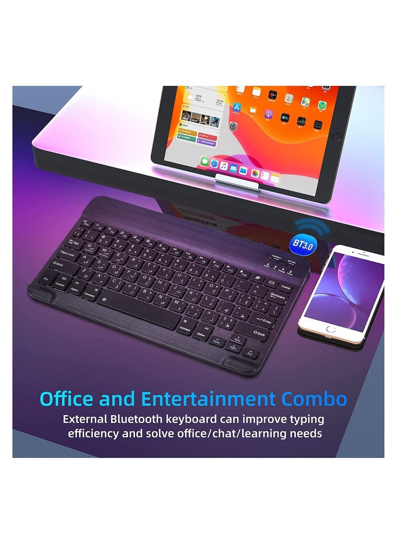 Arabic Bluetooth Keyboard,Ultra-thin Wireless Rechargeable Keyboard,Universal Use for iPhone/iPad Air/iPad Pro/iPad Mini/Mac,Windows,PCs - Image 2