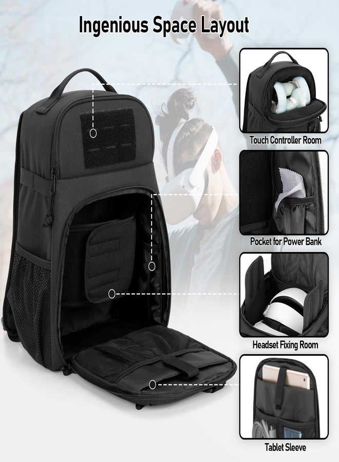 PGmoon Travel Carry Case Compatible with Oculus Meta Quest 2/Quest 3/Quest Pro/VR Elite Strap, Protective Carrying Case Bag with Plenty of Pockets for Controllers & Accessories (Patent Design) - Image 3